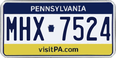 PA license plate MHX7524
