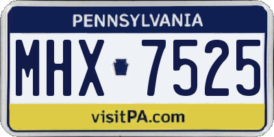 PA license plate MHX7525