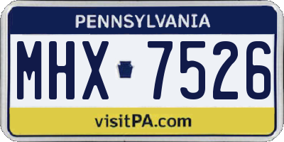 PA license plate MHX7526