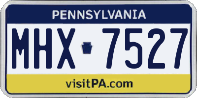 PA license plate MHX7527