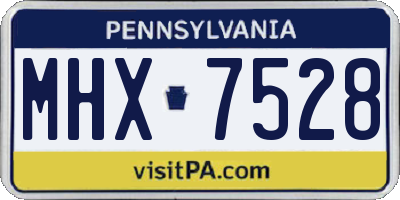 PA license plate MHX7528