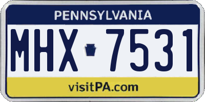 PA license plate MHX7531
