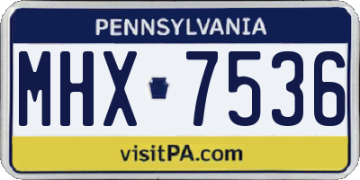 PA license plate MHX7536