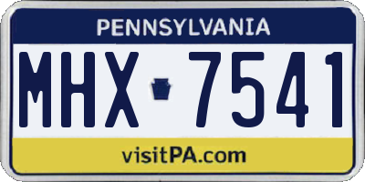 PA license plate MHX7541