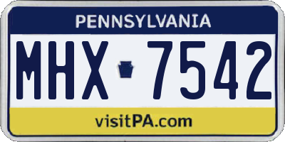 PA license plate MHX7542