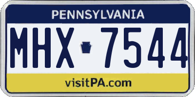 PA license plate MHX7544