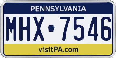 PA license plate MHX7546