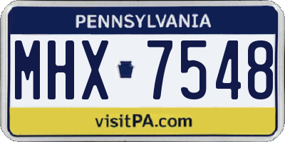 PA license plate MHX7548
