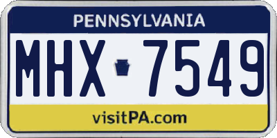 PA license plate MHX7549