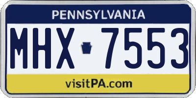 PA license plate MHX7553