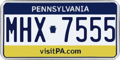 PA license plate MHX7555