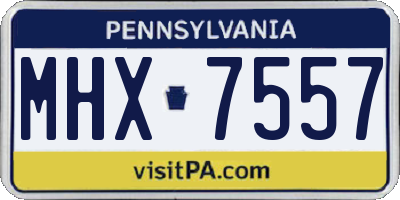 PA license plate MHX7557