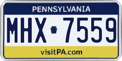 PA license plate MHX7559