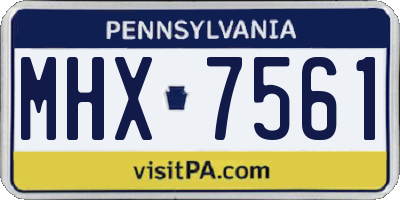 PA license plate MHX7561
