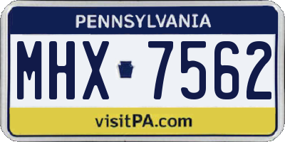 PA license plate MHX7562