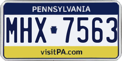 PA license plate MHX7563