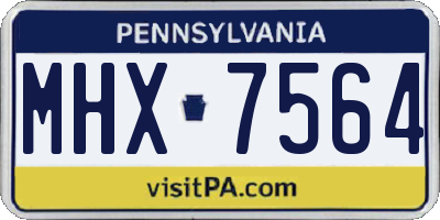 PA license plate MHX7564