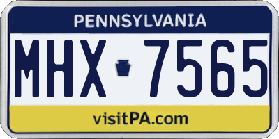 PA license plate MHX7565