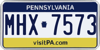 PA license plate MHX7573