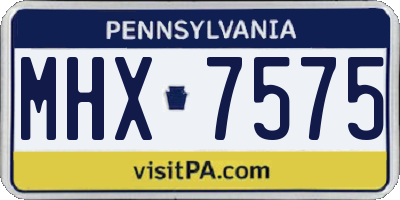 PA license plate MHX7575