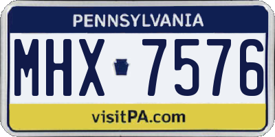 PA license plate MHX7576