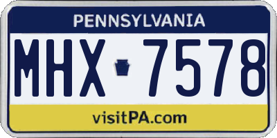 PA license plate MHX7578