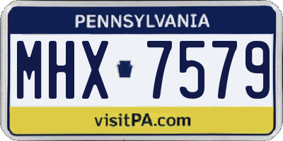 PA license plate MHX7579
