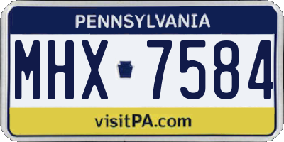 PA license plate MHX7584