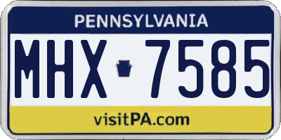 PA license plate MHX7585