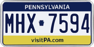 PA license plate MHX7594