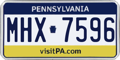 PA license plate MHX7596