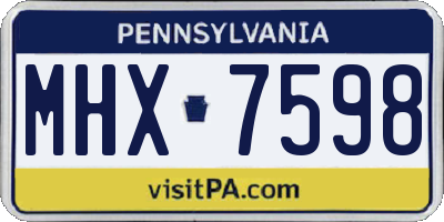 PA license plate MHX7598