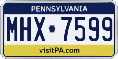 PA license plate MHX7599