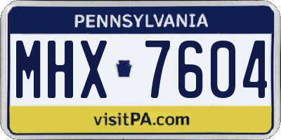 PA license plate MHX7604