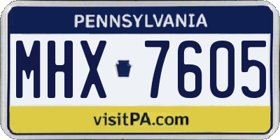 PA license plate MHX7605