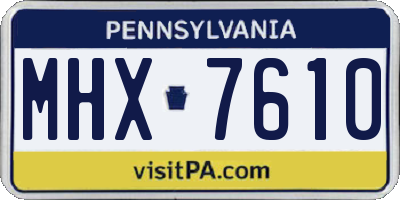 PA license plate MHX7610