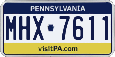 PA license plate MHX7611