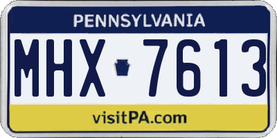 PA license plate MHX7613