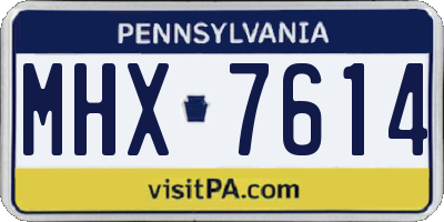 PA license plate MHX7614