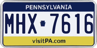 PA license plate MHX7616