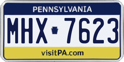 PA license plate MHX7623