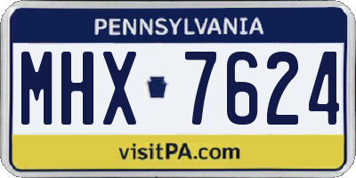 PA license plate MHX7624