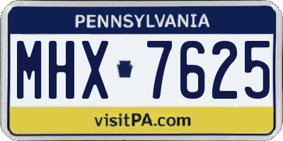 PA license plate MHX7625
