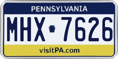 PA license plate MHX7626