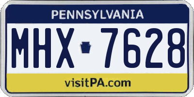 PA license plate MHX7628