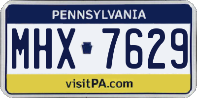 PA license plate MHX7629