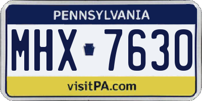 PA license plate MHX7630