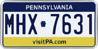 PA license plate MHX7631