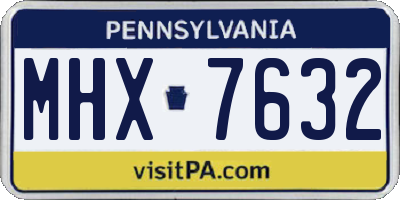 PA license plate MHX7632
