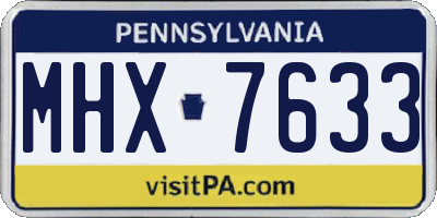 PA license plate MHX7633